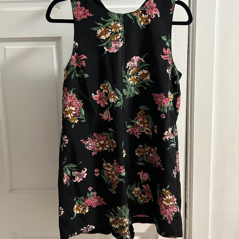 ASOS Flower Print Sleeveless Romper with Keyhole back